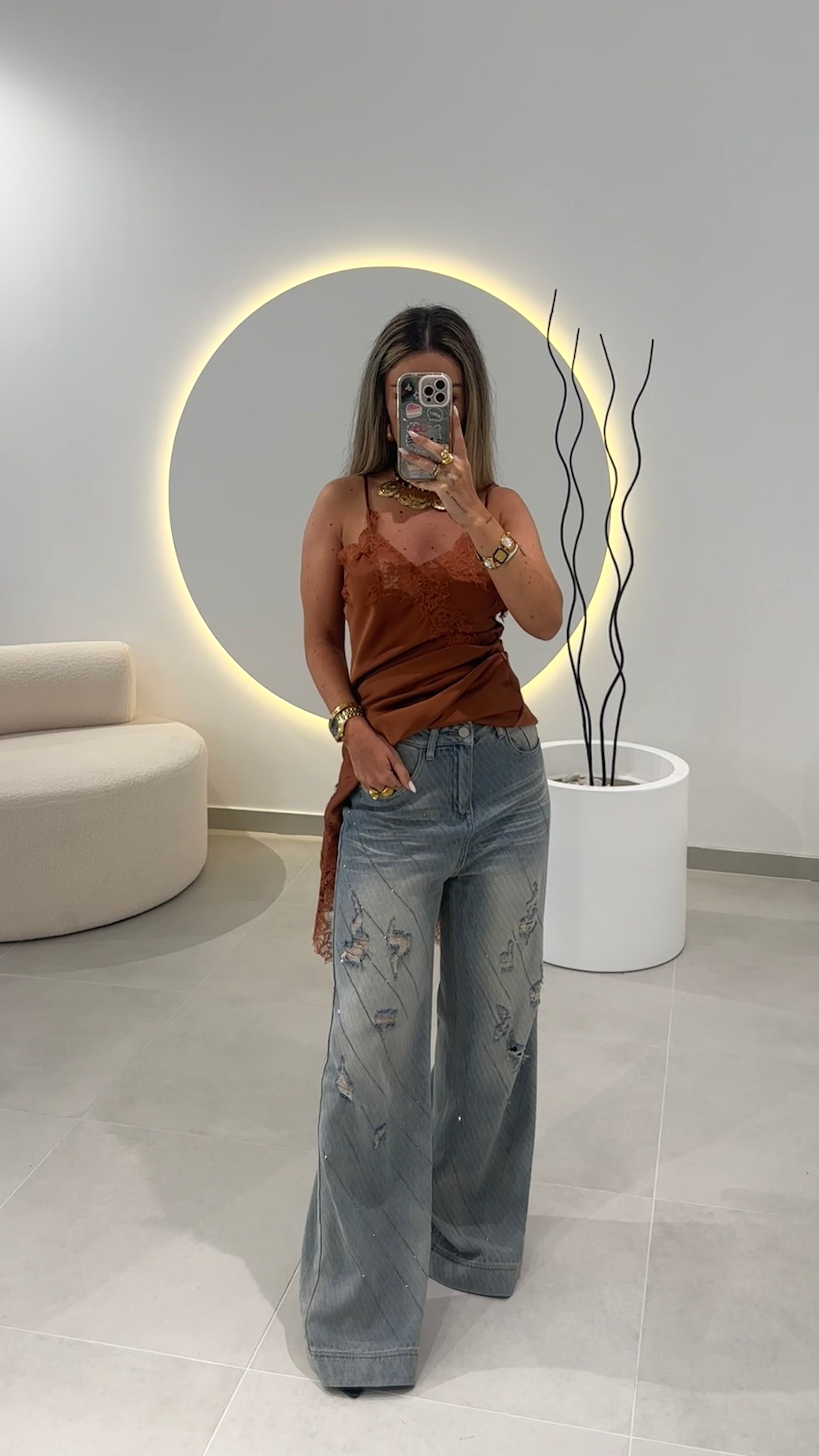 Jeans Rasgos Brilhos