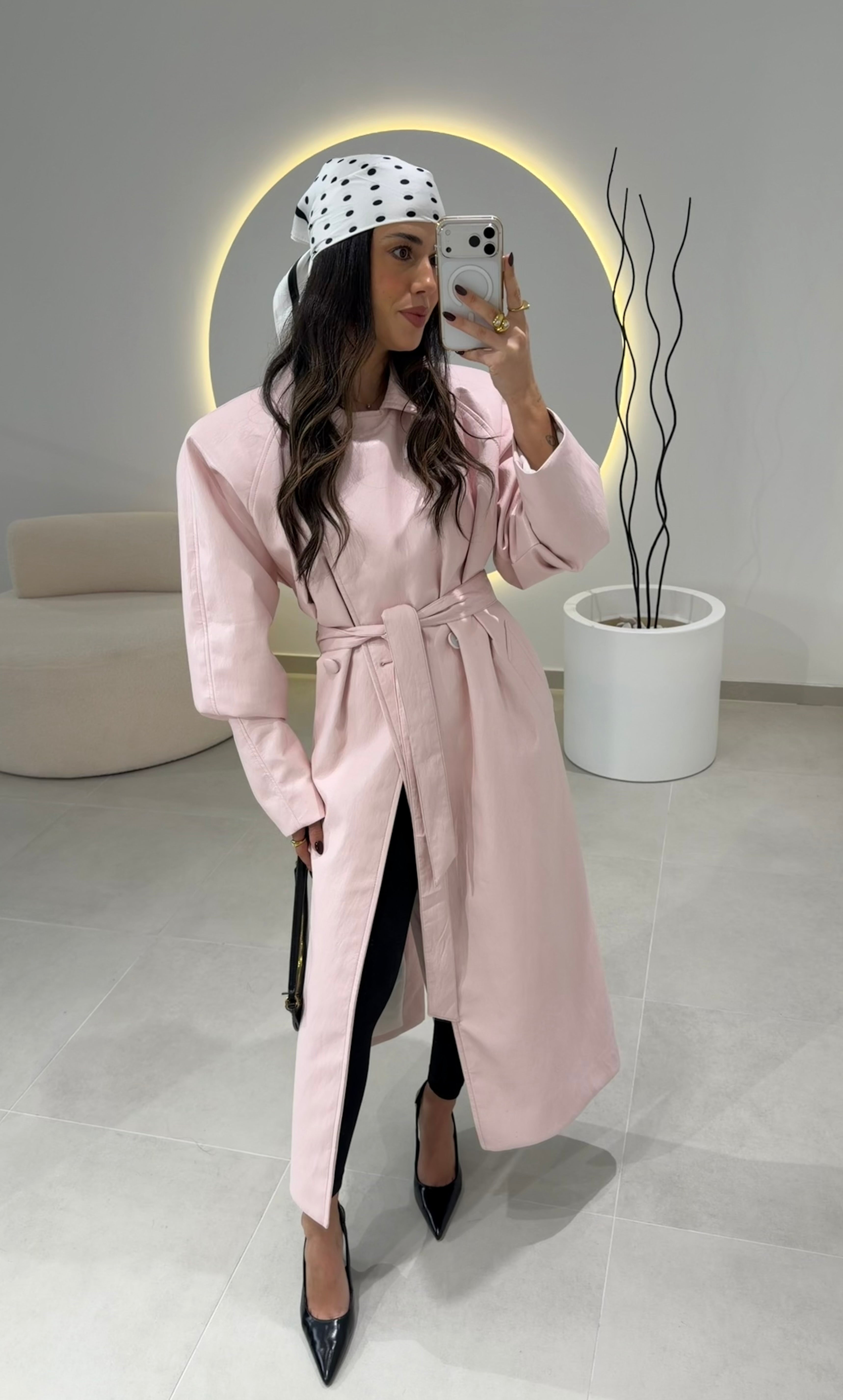 Faux Leather Trench Lumina