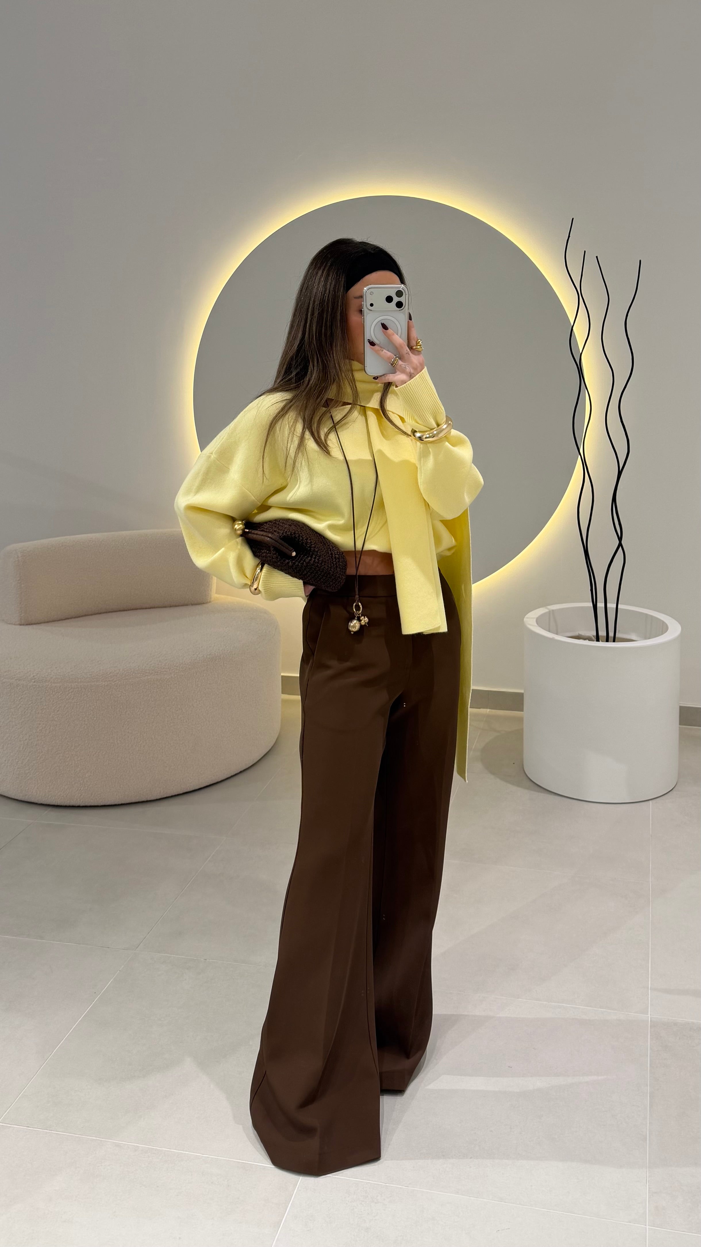 Brown Classic Flared Pants LUMINA