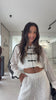 White Sequin Bomber Lumina