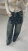 High Waist Bandana Jeans