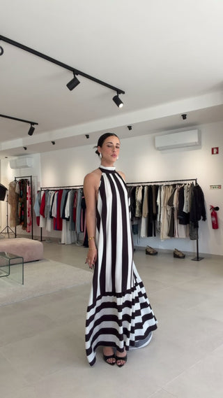 Maxi Black and White Dress