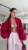 Red Strapped Oversize Jacket