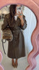 Olive Faux Leather Trench