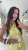 Yellow Asymmetrical Lace Top Lumina