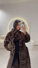 Brown Faux Fur Coat With Belt