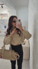 Beige Half-Zip Cropped Windbreaker