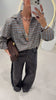Brown Fringed Faux Leather Pants