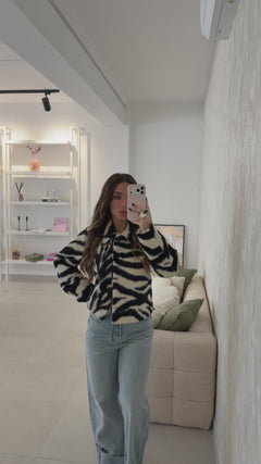Zebra Faux Fur Jacket
