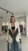 Cream Fringe Blazer Lumina